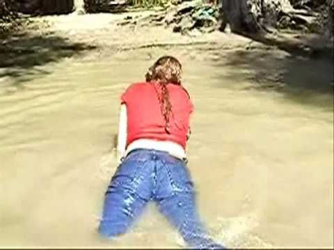 girl wet jeans in river 4_